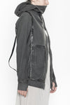 BORIS BIDJAN SABERI Dark Grey Hooded Jacket WZIPPER2 FTO00002